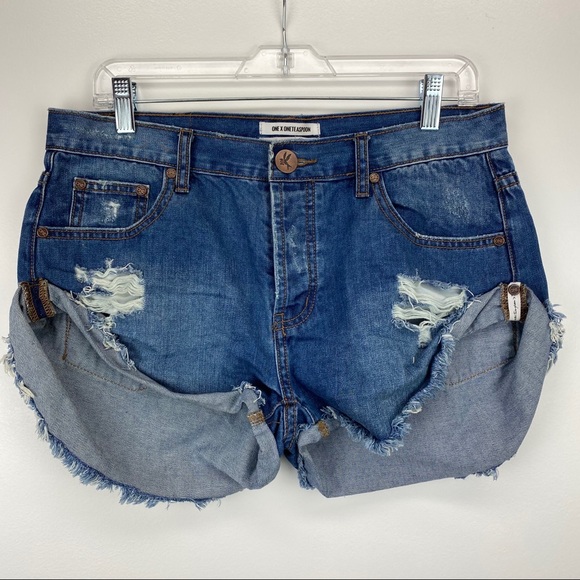 One Teaspoon Pants - One Teaspoon Bandits Distress Cut-Off Jean Shorts